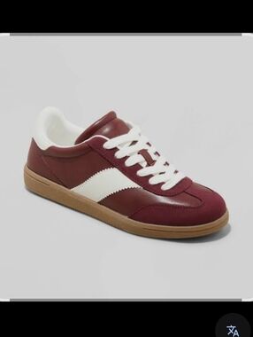Classic  Burgundy Retro Trainer with White Accent